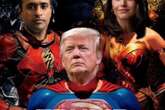 Trump posts photoshopped image of himself and allies as superheroes