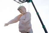 43ft nude Trump statue erected along Las Vegas highway