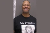 Man in drug case grins for mugshot wearing Trump T-shirt