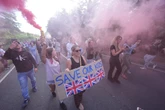 Bottles and flares thrown during another protest outside Essex hotel