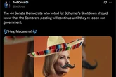 Ted Cruz mimics Trump’s new troll and puts sombrero on Senate Dems