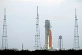 Lift-off for first manned Moon mission in more than 50 years