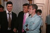 Colin Jost squirms after SNL clip shows him with Epstein and Trump