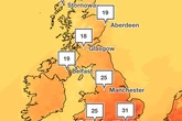 Mapped: Where temperatures could hit 33C in this week’s heatwave