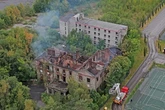Abandoned manor house gutted by large fire