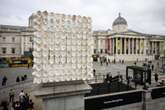 Trafalgar Square artwork unveiled with masks of trans people