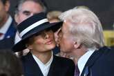 Melania’s huge hat keeps Trump’s kiss at bay