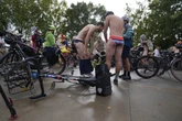 Naked bike riders launch ‘emergency’ demonstration against troops