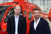 William meets David Beckham as he steps out in London