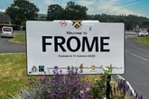 Sign welcoming people to town moved to different town 10 miles away