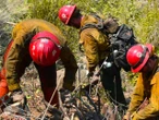 Firefighting monks line up to battle raging wildfire on Big Sur