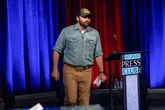 Jan. 6 rioter running for Congress storms off stage during TV debate