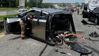 Cybertruck Ripped In Two After Runaway Truck Triggers 10-Car Pileup
