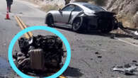 Porsche 911 Loses Engine After Crashing With GT3 RS On Angeles Crest Highway