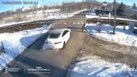 Driver Ignores Icy Windshield And Crashes Into Train