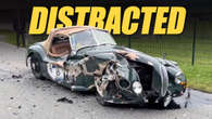 Driver Allegedly Distracted By Phone Crashes Into Classic Jaguar XK120 Leaving It In Ruins