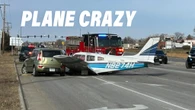 Plane Makes Emergency Landing On Highway Crashing Into A Kia