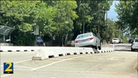 Atlanta Drivers Keep Beaching Cars On Bike Barriers