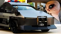 A Popular Toyota Hides Under This Ridiculous Cybertruck Cop Car Parody