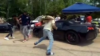 Corvette Breaks Traction Plowing Into Crowd Of Spectators