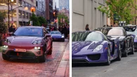 Purple Porsches Flood NYC Streets