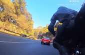 Motorcyclist Goes Flying After Misjudging Overtake, Narrowly Misses Cyclists