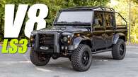 Classic Land Rover Defender Pickup With A Growling V8 Is 4×4 Heaven