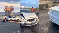 Honda Driver Rear Ends Acura, Then Gets Run Over By Their Own Car