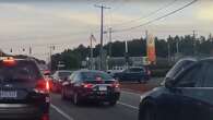 Yeehaw! Watch Dodge Challenger Pass Traffic On Two Wheels Before Smashing Into A Starbucks