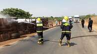 Tanker carrying 45,000 litres of petrol falls into ditch in Oyo