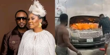 Singer Darey Art Alade’s car burns to ashes on Third Mainland Bridge [VIDEO]