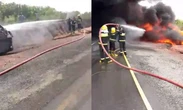 Oyo: Petrol tanker tumbles, explodes in Iseyin