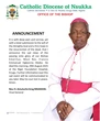 Bishop emeritus Of Nsukka Catholic Diocese, Francis Okobo is dead