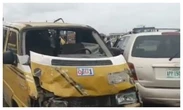 Speeding driver dies as car rams into stationary bus in Lagos