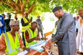 Adamawa LG poll: Gov Fintiri votes in hometown