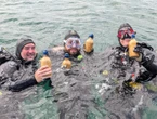 Après un an sous l’eau, les bières englouties au fond du lac du Der ont bien vieilli !