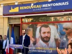 Municipales à Menton : Louis Sarkozy enlève son grand portrait de sa permanence de campagne