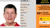 En paradero desconocido Gloria B. L., una mujer de 60 años desaparecida en Murcia