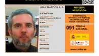 Activada una alerta para encontrar a Juan Marcos A. A., un hombre de 50 años desaparecido en Madrid