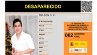 Activan una alerta para dar con Nelson G. C., un hombre de 32 años desaparecido en Francia