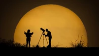 Las siluetas de la puesta de sol