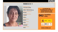 Activada una alerta para encontrar a Rebeca R. T., una mujer de 46 años desaparecida en València