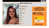 En paradero desconocido María Teresa F. M., una joven de 18 años desaparecida en Granada