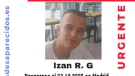 Sin pistas sobre el paradero de Izan R. G., un menor de 17 años desaparecido en Madrid