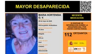 En paradero desconocido María Hortensia G. V., una mujer de 76 años desaparecida en Vitoria