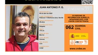 En paradero desconocido Juan Antonio P. G., un hombre de 49 años desaparecido en Sevilla