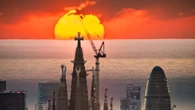 La alineación de la Sagrada Família con el sol desde el mirador de Preckler