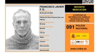 Activan una alerta para encontrar a Francisco Javier F. D., un hombre de 59 años desaparecido en Las Palmas de Gran Canaria