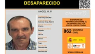 Activan una alerta para encontrar a Ángel G. P., un hombre de 63 años desaparecido en Madrid