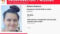 Alerta ciudadana para encontrar a Rebeca Robescu, una joven de 18 años desaparecida en Valencia